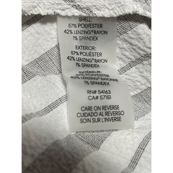 Calvin Klein Womens Striped Midi Faux Wrap Dress Size 2 White Gray Stripes - Picture 7 of 10